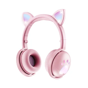 Newest top selling products high quality stereo sound led cat ear headphone for kids girls