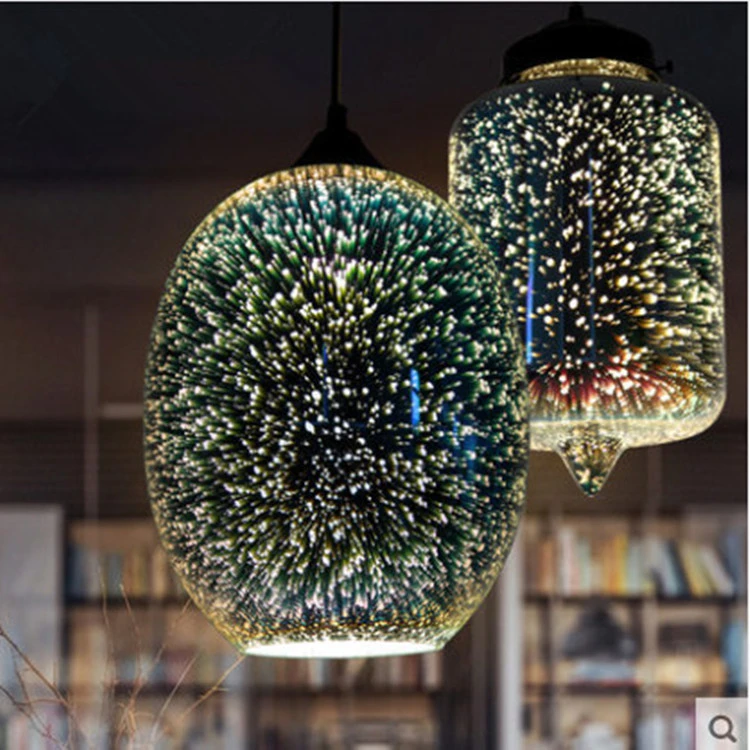 3D Glass Fireworks Shade Ceiling Lamp Pendant Lights Lighting Fixtures New 