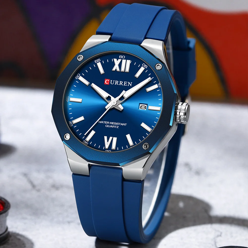 CURREN 8465 Erkek Deri Kayışlı Lüks Saat - 42mm Oval Kasa