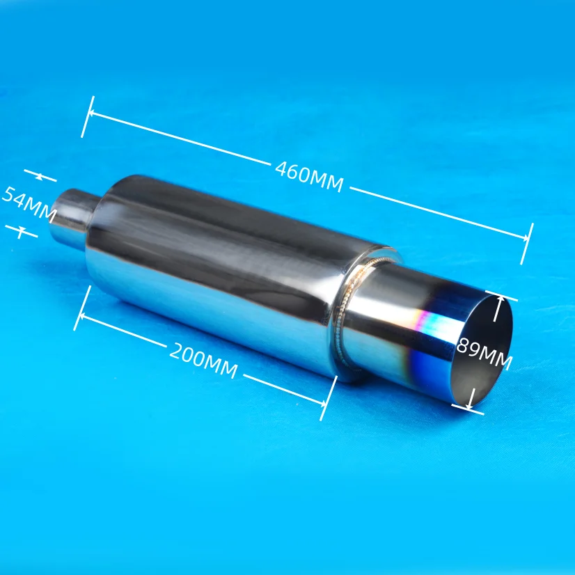 4.5 Inches Racing Modification Stainless Steel Blue Exhaust Pipe Sounds Silencer Vortex Tornado Exhaust