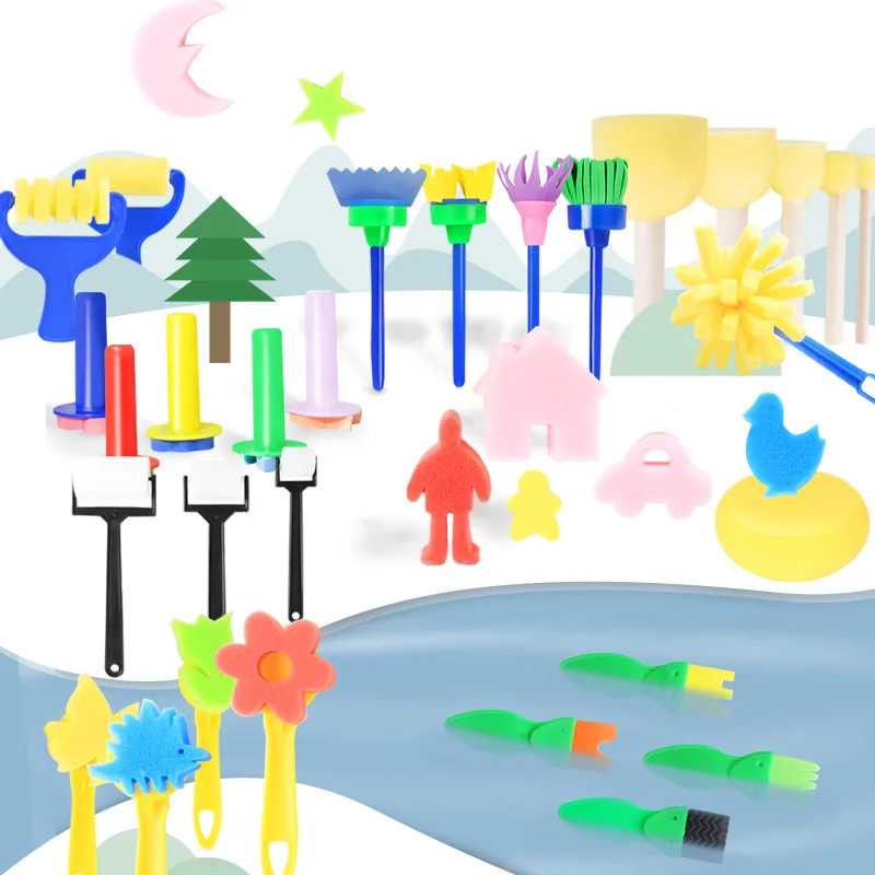 Foam EVA Non Toxic and Cheap Cute Kid Sponge Paint Brush