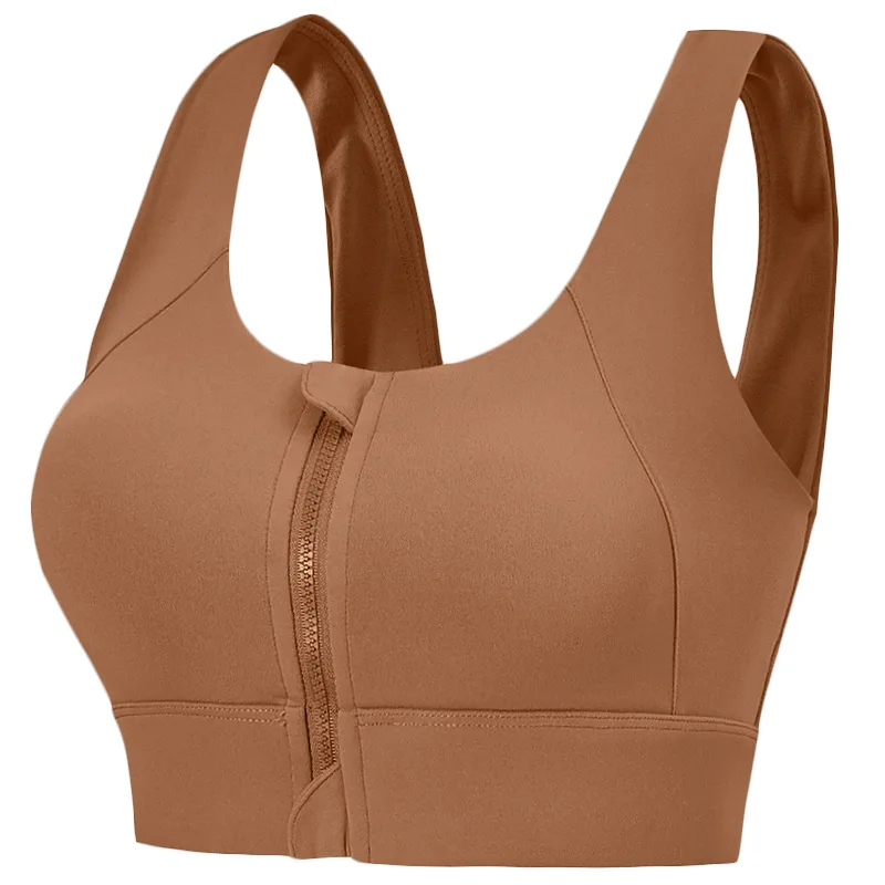 high-strength shock-absorbing sports bra with front zipper, fitness vest, yoga running b detail