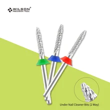 2.3mm Under Nail Cleaner Bits-2 Way Silver Coating Nail Cleaning Bits with 14mm Flute Length Made of Carbide for Nail Salon Use