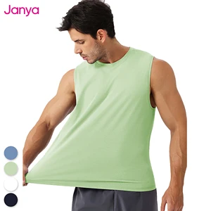 Janya Comfortable Casual Sport Jogging Wear Muscle Training Sleeveless Athletic Shirt Undershirt Tops Sweat-Wicking Tank Tops