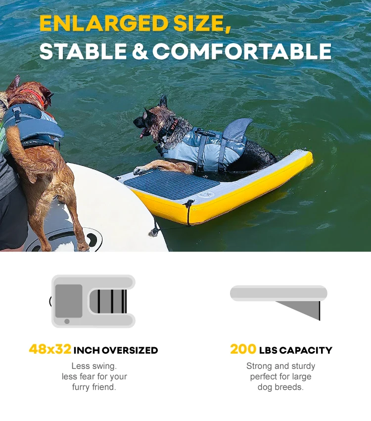 Floatable Dog Custom Inflatable Pup Plank Dog EVA Non-Slip Foam Deck Water Ramp Dock ...