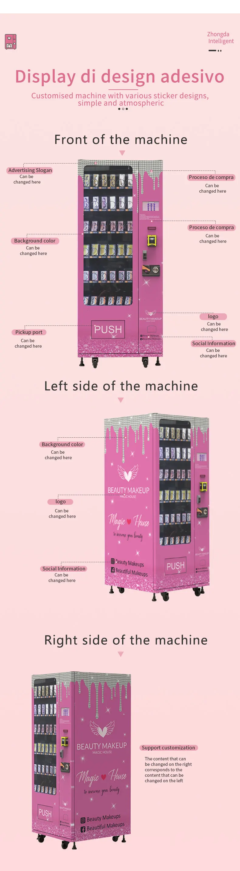 Small Automated Vending Machine For False Lashes And Cosmetic And Nails