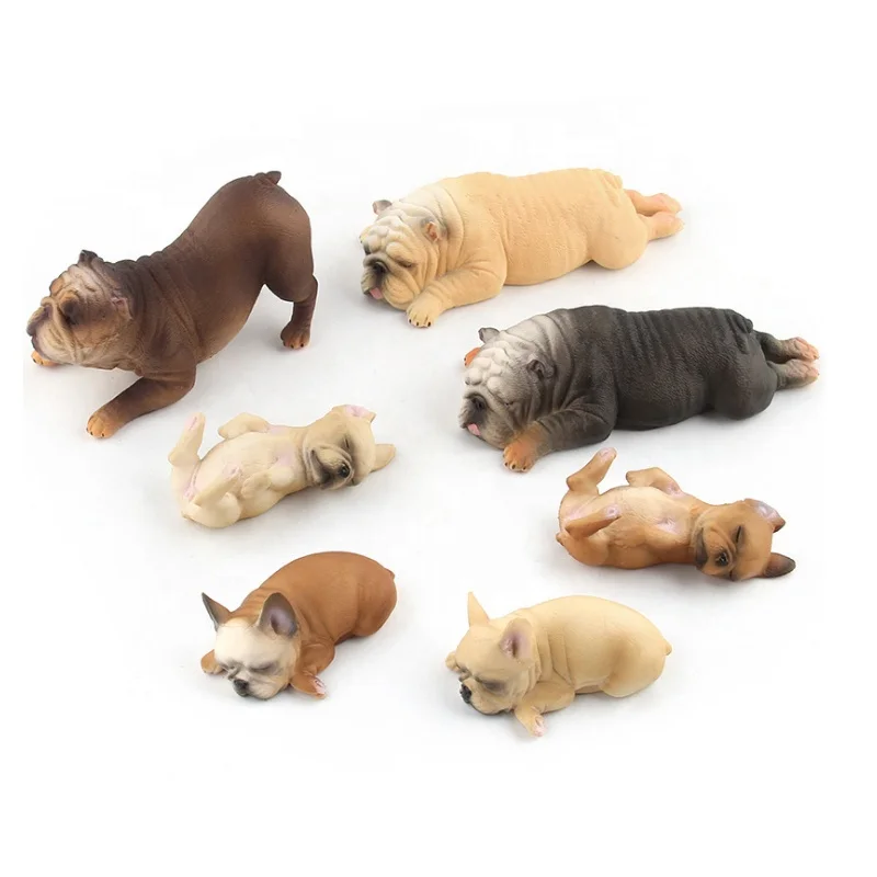 Cost Effective Resin Animal Dog Simulation French Bulldog Statue Desktop Decoration