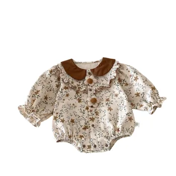 Baby girl floral bodysuit 0-2 years old autumn baby romper sweet cute jumpsuit