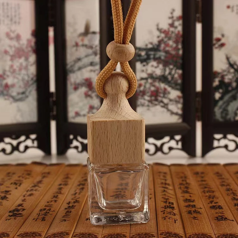 Wholesale Fancy Square Shape Car Diffuser Bottle Hanging Empty Car Perfume Bottle 8ml