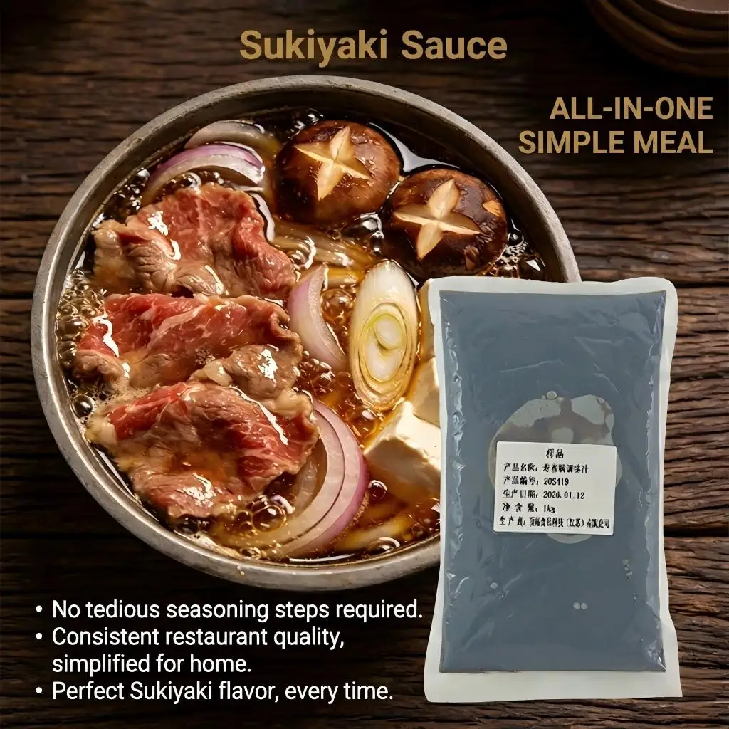 Saus Bumbu Sukiyaki – Dasar Kuah Hot Pot ala Sukiyaki Jepang, 1 kg × 10, Bumbu Hot Pot dengan Rasa Manis-Gurih dan Kecap Asin