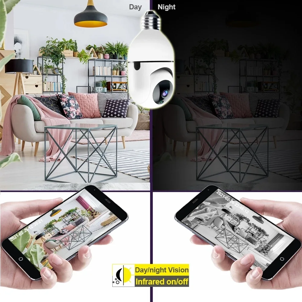 Best Selling 360 1080p Ip E27 Wifi Ir Night Auto Track Security Camera