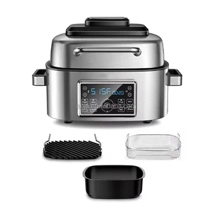 New Arrival Smokeless Digital LTD Smart Screen Detachable Multifunctional Electric Steamer air Fryer Grill Oven with Accessories