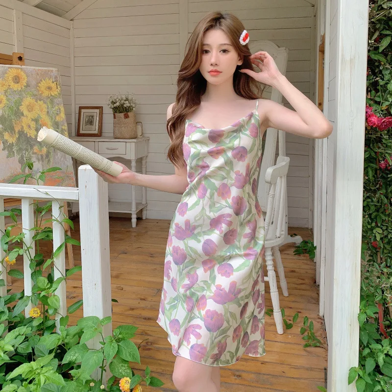 Samwestart Custom Design Comfortable Silk Satin Sexy Fat Women Sleepwear Sexy Pajama Set for Women Hot Sexy Night Sexy Bedroom