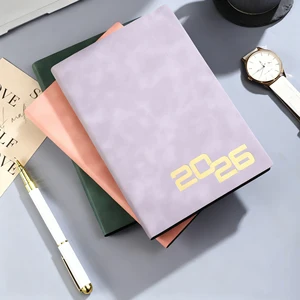 2026 Custom Annual Calendar Promotional A5 PU Leather Notebook Hardcover Art Planner Spiral Inner Pages Business Gift Logo