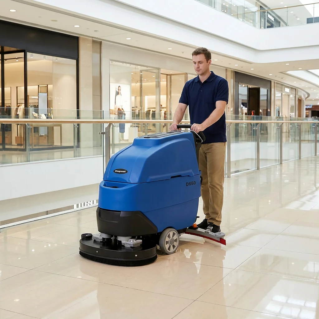 Magwell D660 Double-brush Fully Automatic Electric Walk-Behind Floor Scrubber New 1800W 24V Cleaning