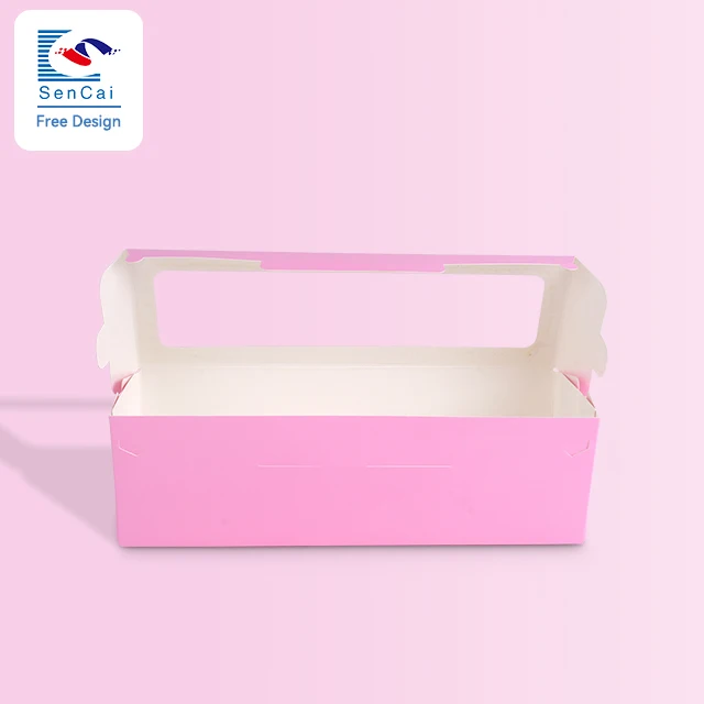 Hot Sale Pink Donuts Boxes Food Grade Art Paper Custom Size Sweet Pastry Dessert Packaging Box With Logo supplier