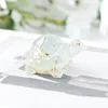 69 light sea blue sapphire + gold leaf