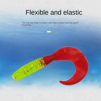 Lure Soft Bait Curl Tail Worm 60mm/75mm Spiral Multi-color Optional Stainless Steel Without Hooks Fishing Lure Factory in Stock – Soft Lure – view 4