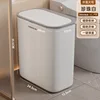 Large White Bathroom Trash Can with Flip-Top Lid