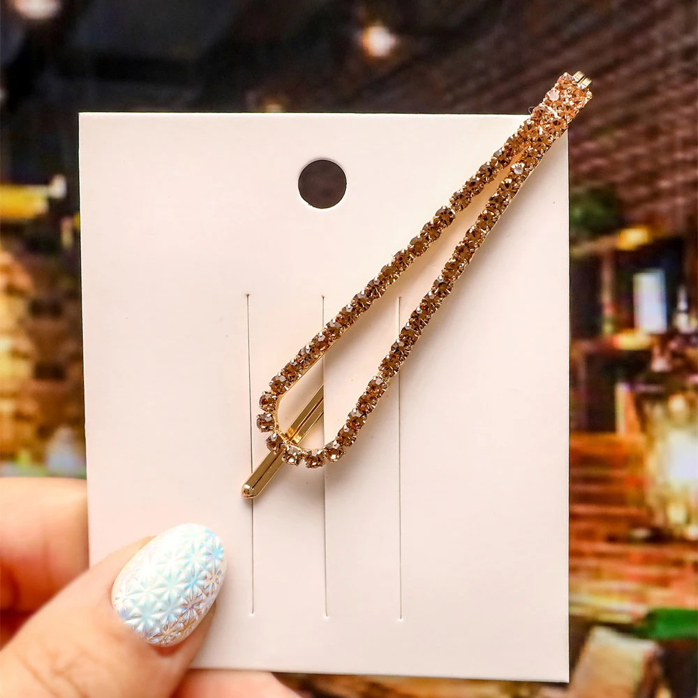 Модные аксессуары на заказ, женские заколки для волос в форме капли воды со стразами, роскошные заколки для волос, заколка для волос с милыми стразами для женщин