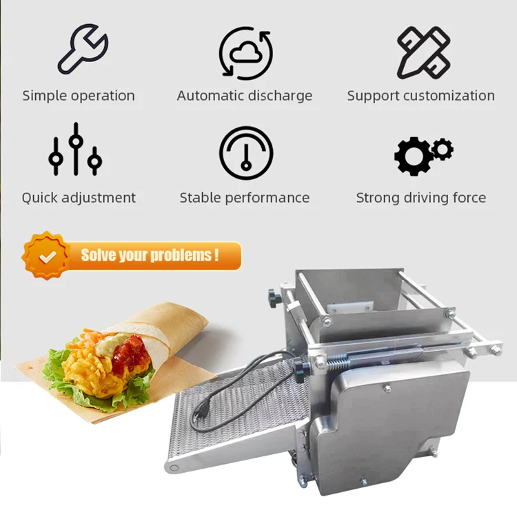 Stainless Steel Tortilla Press Machine Taco Rolling Commercial Maker Bread Making Makes Wrap Regular Manuel