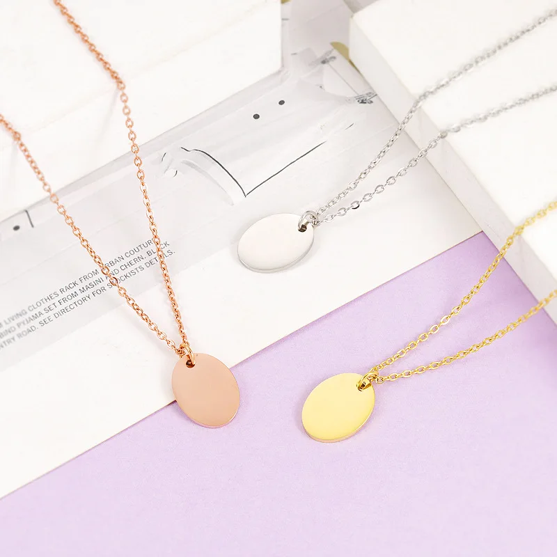Necklace With Oval Pendant