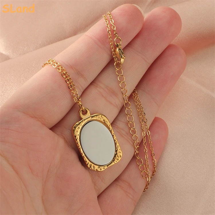 Sland Jewelry Supplier Wholesale Custom Engrave Picture Pendant Dainty Stainless Steel Photo