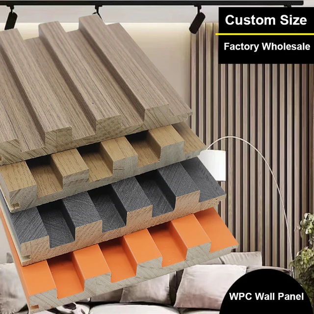 Waterproof Wood Plastic Composite Wall Panel WPC PVC Cladding Boards Interior Exterior Fluted Wall Panels Solid