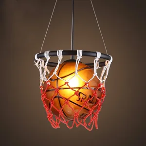 Industrial Basketball Pendant Light LED  Kids Room Chandeliers Personalized Gymnasium Sports Theme Clothing Store