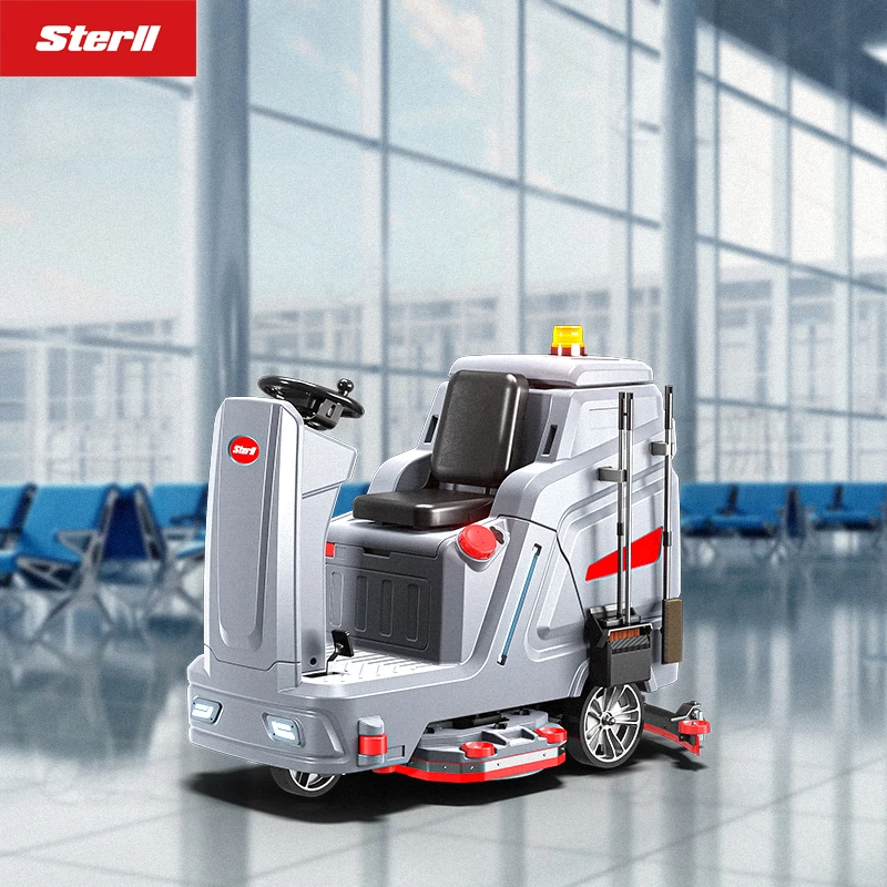 Parking Lot Floor Cleaning Scrubber Machine Washing Large Electric Ride On Industrial Tile Cleaning Scrubber