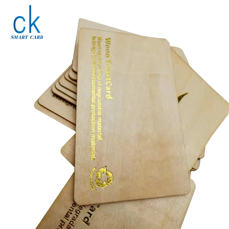 Sample Customized Gold Foil Craft Printing High Quality Wood Card