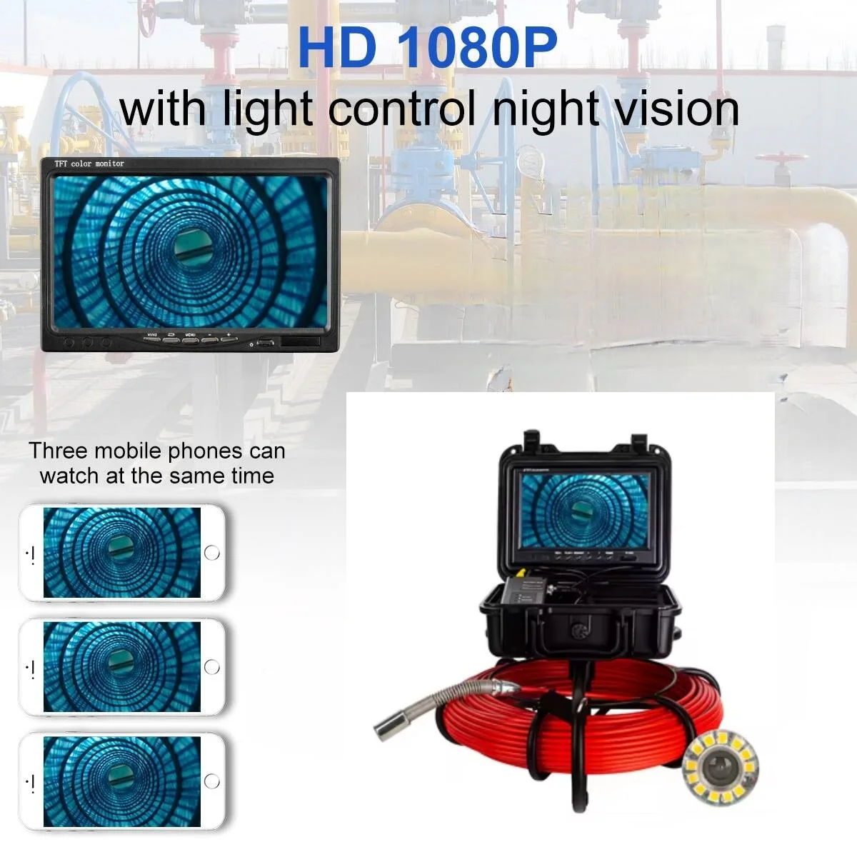 512Hz Sonde Receiver for Pipe Location Endoscope 23mm Drain Sewer Pipe Camera with SD Card 16GB &WIFI details
