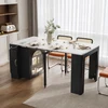 Black + White Marble + Glass + MDF + Particle Board + Steel
