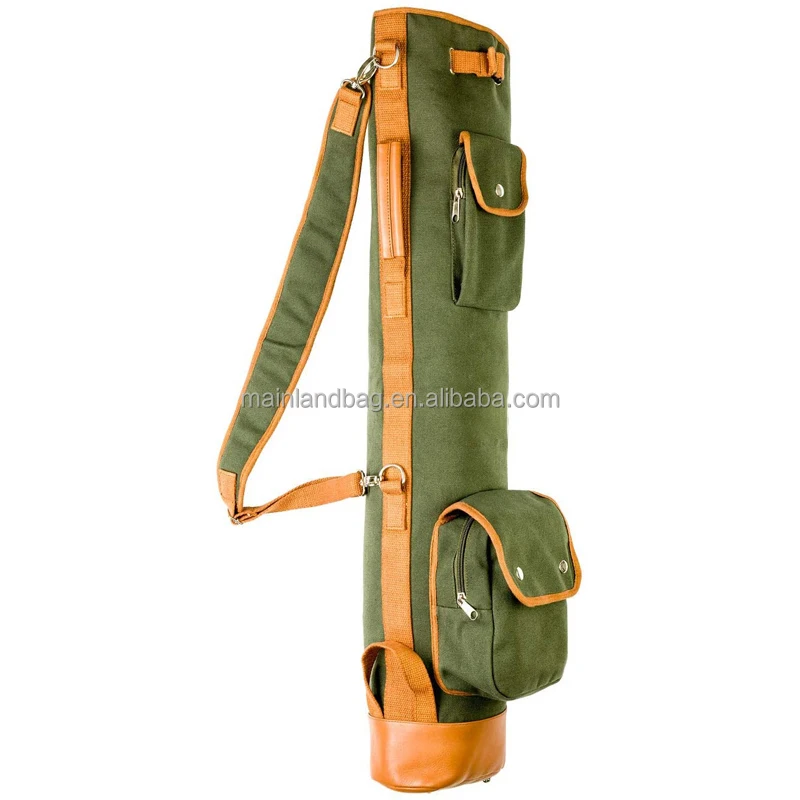 Custom Vintage Canvas And Leather Golf Bag Golf Club Sleeves Bag With