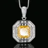 Ice Flower cut yellow diamond pendant with box chain