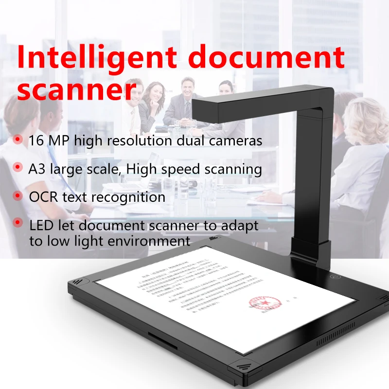 A3 16MP OCR PDF Automatic Book Scanner A4 Portable Document Camera Scanner