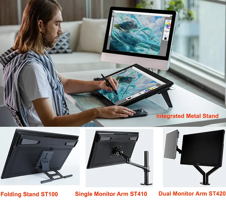 Huion Pro 24 (4K) 4K Resolution Anti-glare Etched Glass Full Lamination 24 Inches Large Size Creative 4K Pen Display