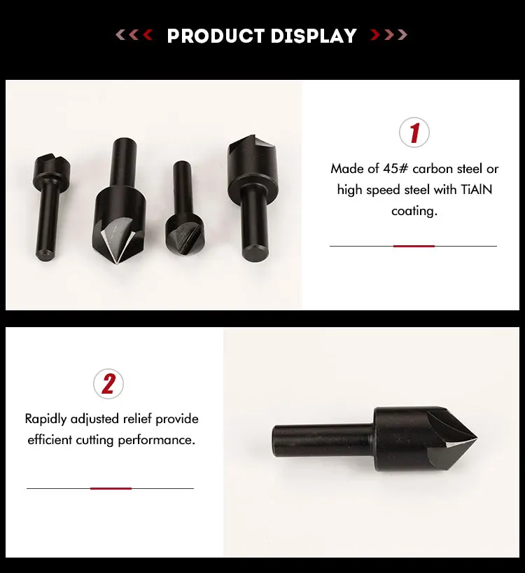 Din335c 90 Degree 3 Flutes Hss Countersink Drill Carbide Drill