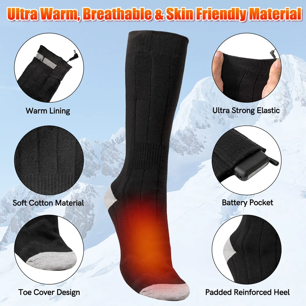 Heated Sox Winters Ski Breathable Usb Rechargeable Battery Electric ...