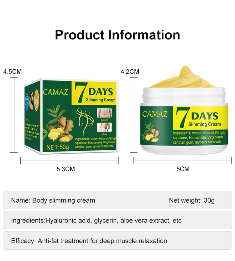 7 DAYS Fat Reduce Ginger Slimming Cream Weight Loss Remove Waist