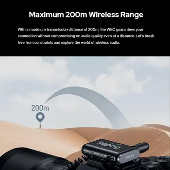 Godox WEC Wireless Lavalier Microphone, 2.4G Lapel Mic 656FT 8H Compact Wireless Mic (WEC Kit 1) detail image