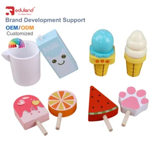 Summer Simulation Wooden Toy Small Ice Cream Play Pretend Kitchen & Food Toys