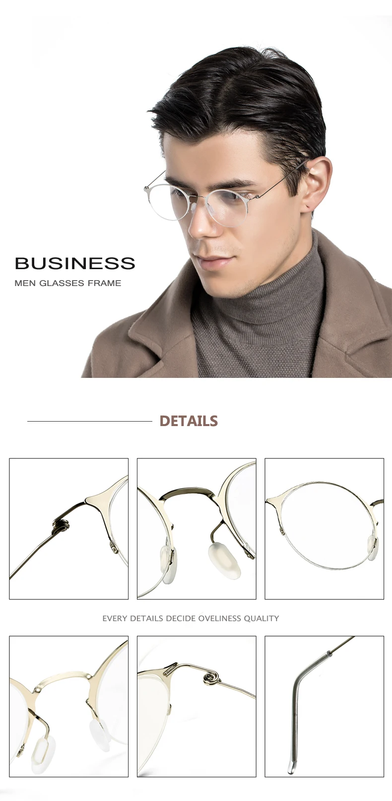 Korean Design Titanium Lightweight Glasses Frame Retro Round Optical