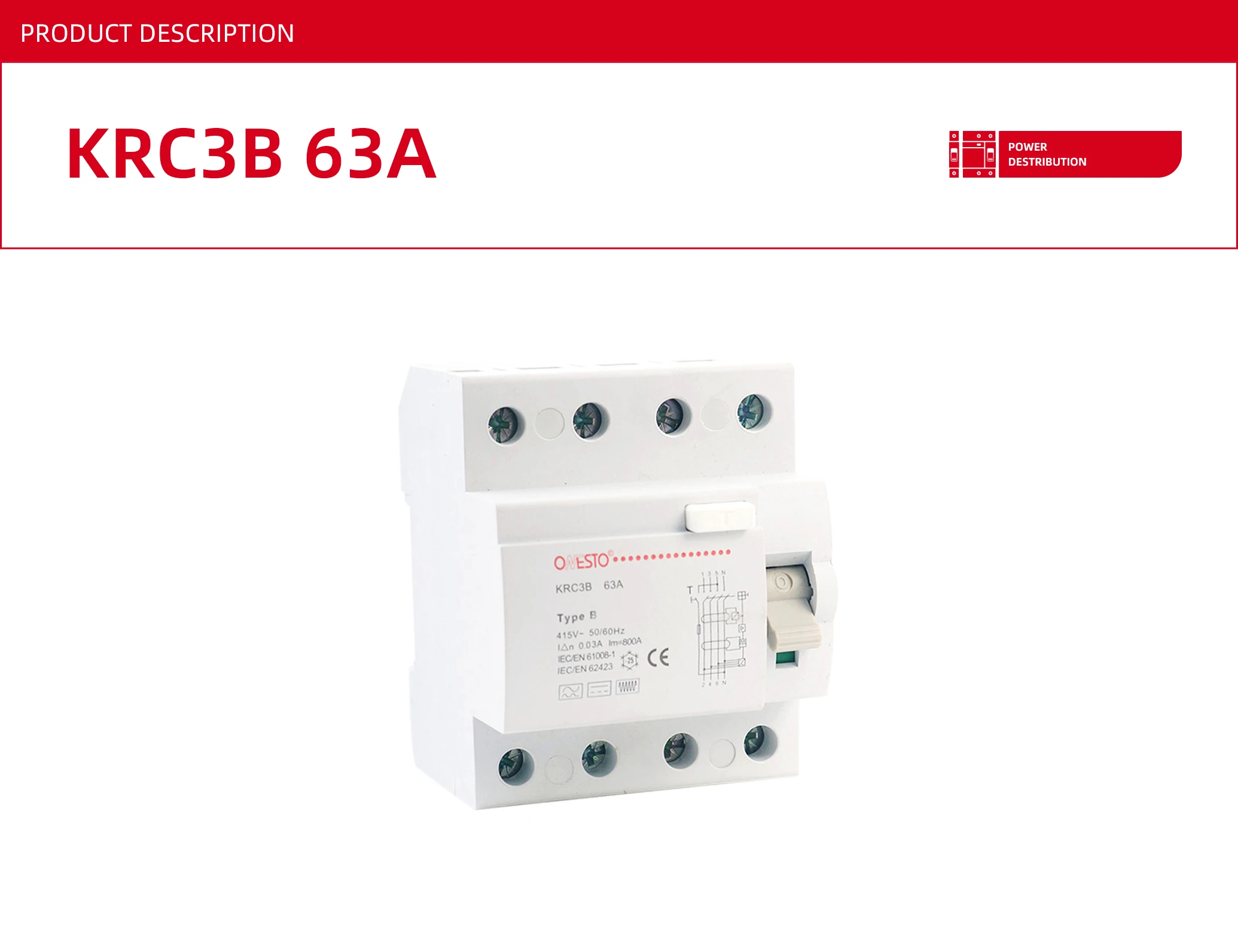 Type B Rcd Breaker 63a Ground Fault Circuit Interrupter Type B 30ma ...