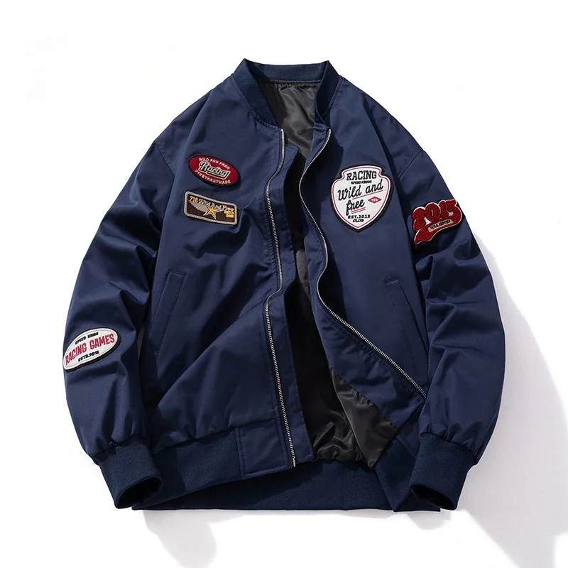 Men's Bomber Jacket Varsity Style Embroidered Winter Coat_voghion.com