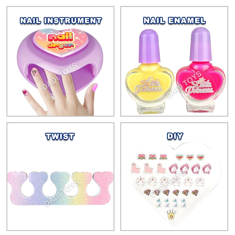 Pretend Diy Cosmetics Game Girls Nail Salon Toys Kids Toy Nail Polish