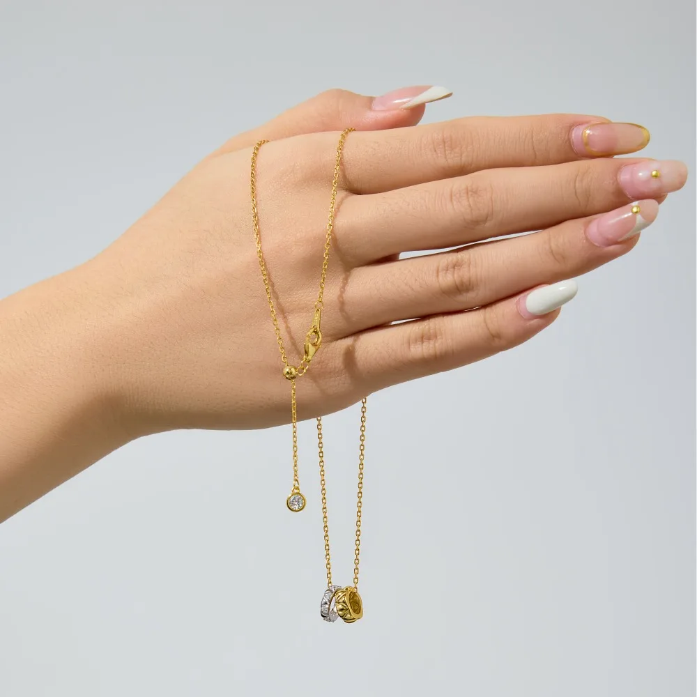 KAKODIY personalized design fine jewelry rhodium 18K gold plated chain contrasting pendant necklace for women detail 7