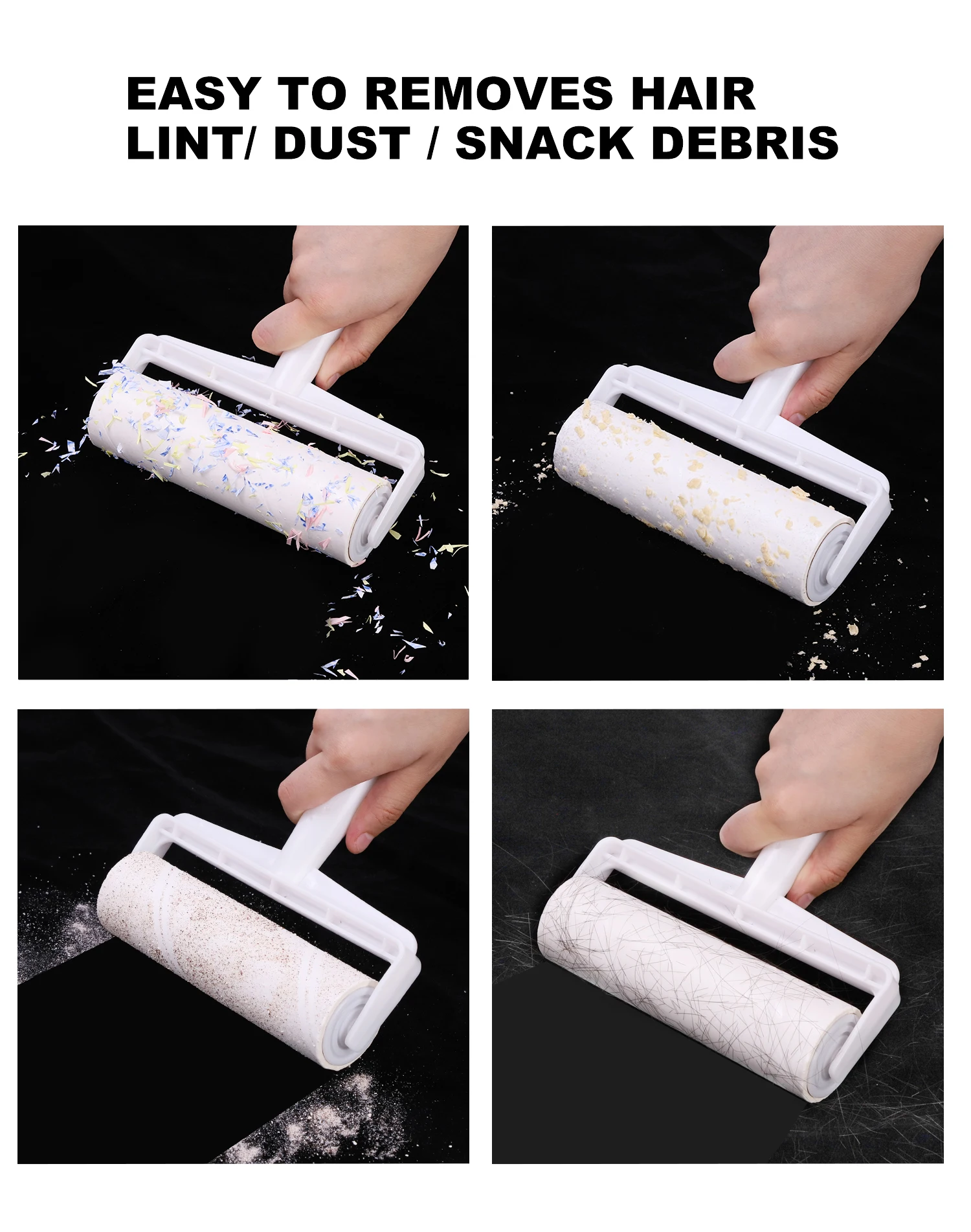 HUIFU Extra Large 60 Sheet Giant Lint Roller Manual Sticky Paper Remover for Pet Hair Cleaning
