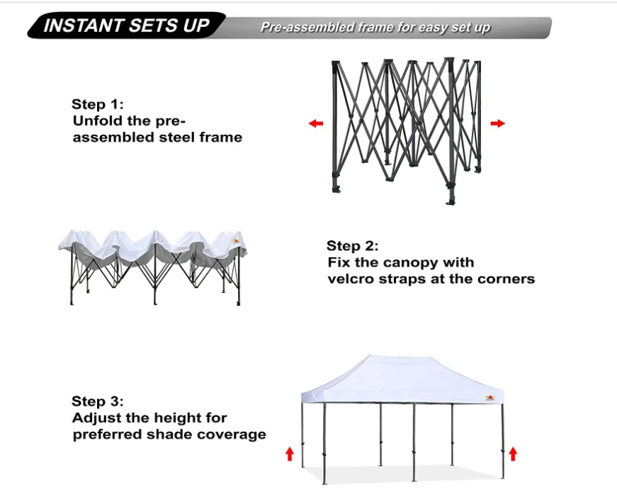 10x20 Custom Tent Pop Up Canopy Tent 10x20 Carport Waterproof Outdoor Party Tent with Removable Walls and Wheeled Bag