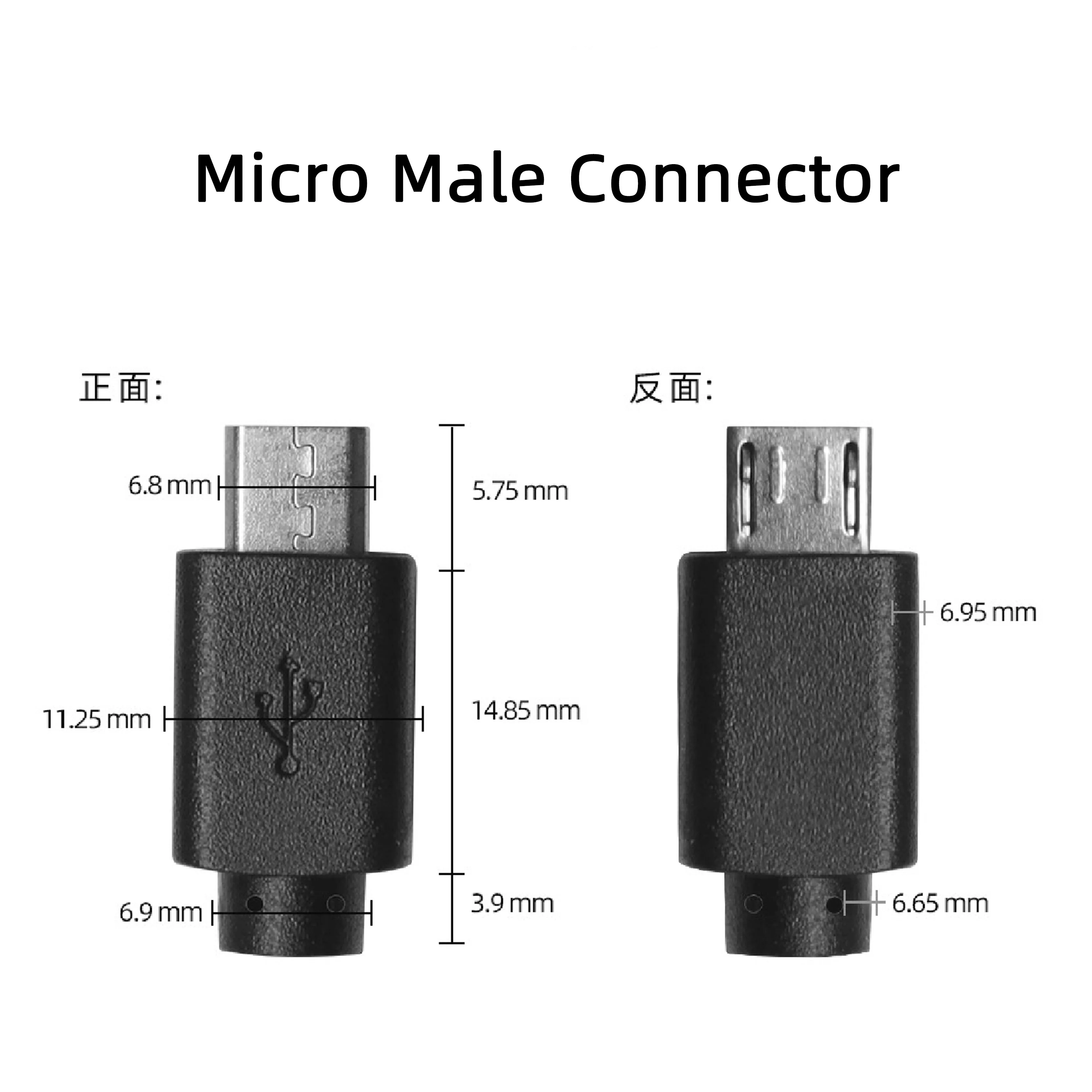 Factory OEM USB Data Charging Cable 2 Core 4 Cores Micro USB Plug Male Female to Open End Wires Pigtail Cable
